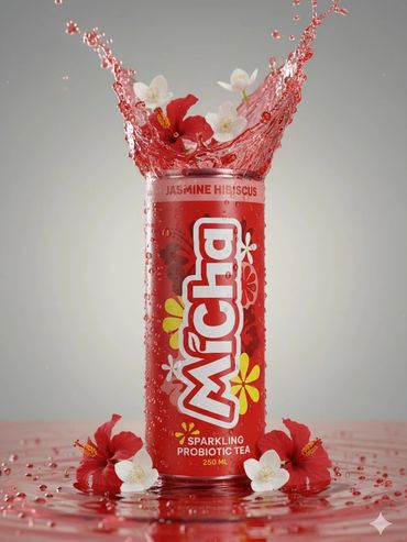 Can of ambient 250ML MiCha Jasmine Hibiscus kombucha