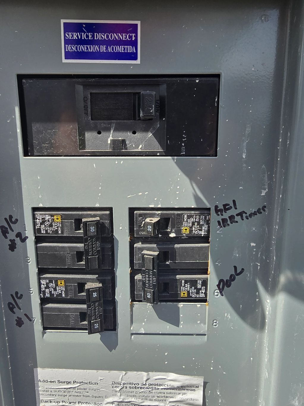 Main Breaker Disconnect