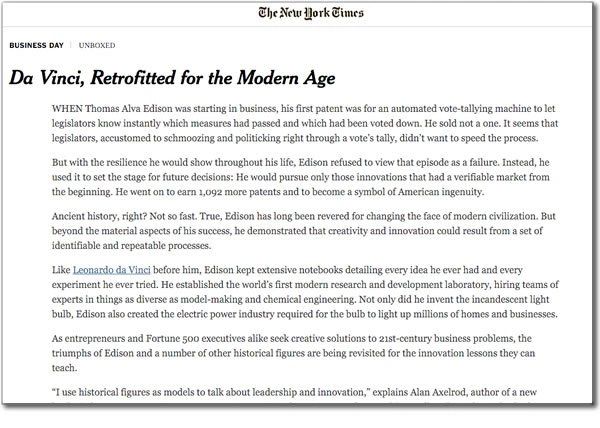Michael J. Gelb NEW YORK TIMES Da Vinci, Retrofitted for the Modern Age