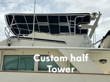 Large boat custom fly bridge tops