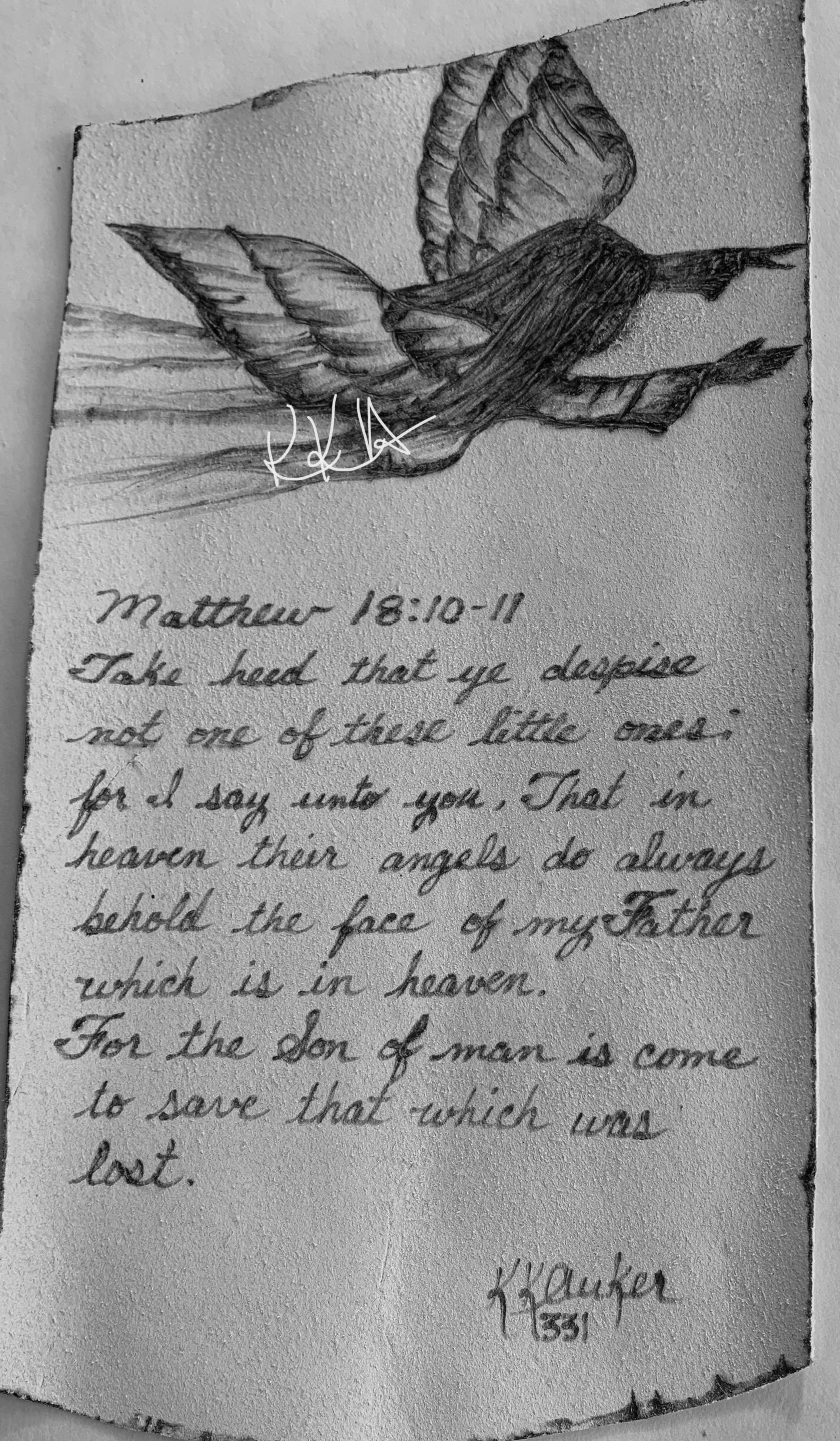 The Holy Bible, book of Matthew in KJV  burned into leather  for Jesus 2000 years after his birth.