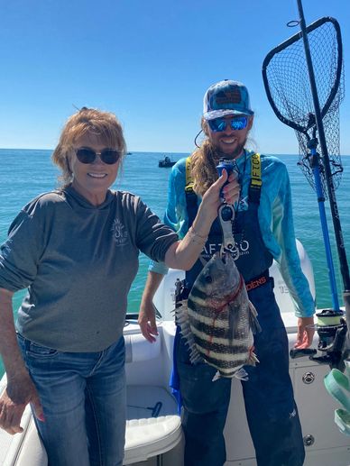 This day we got a bunch of big sheep head,  This one happens to be 21”inches 9.8  lbs