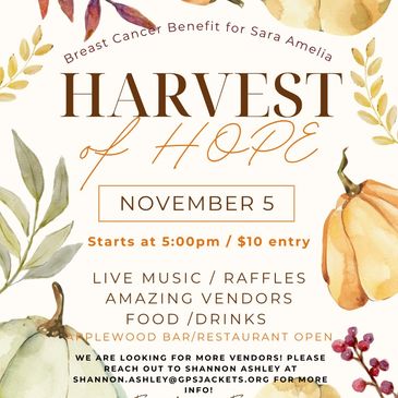 Wednesday, Nov 5 is a special fundraising event to help a family with medical needs. Staring at 5pm
