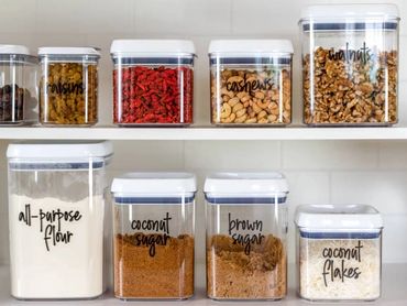 an organized pantry/kitchen