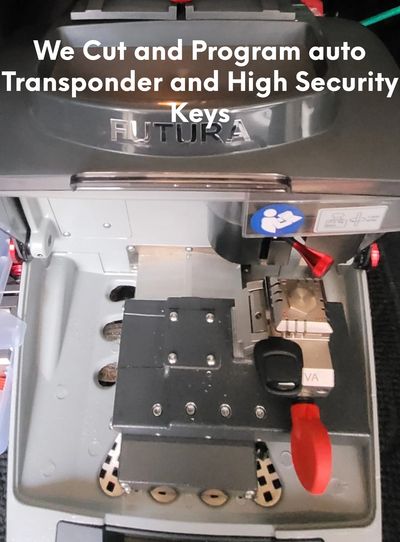 We cut and program auto transponder keys and high security keys.