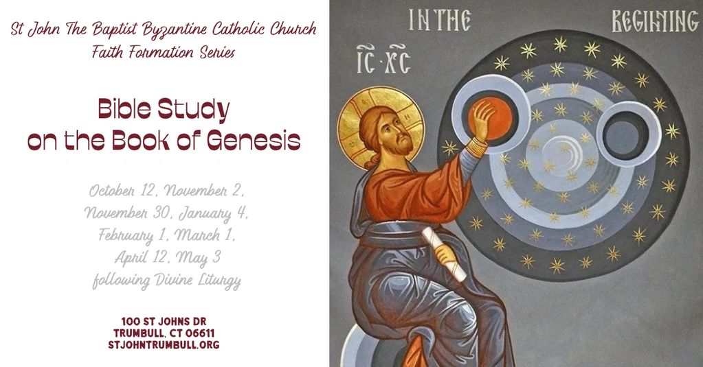 Please join us for the faith formation series on the
Book of Genesis. It will run monthly on