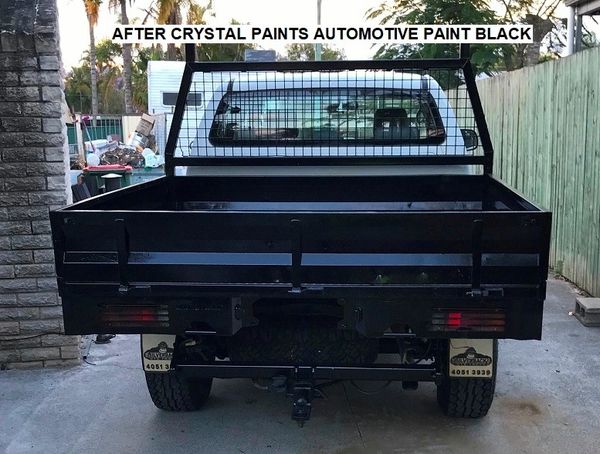 automotive paint black on ute trailer 