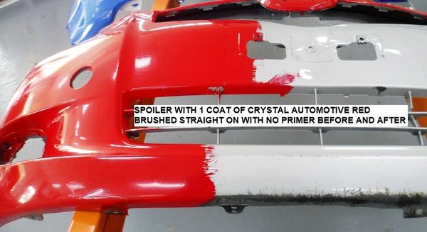 automotive paint red brushed on with no primer 