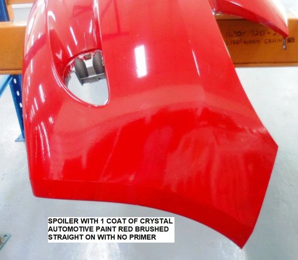 automotive paint red brushed on with no primer 