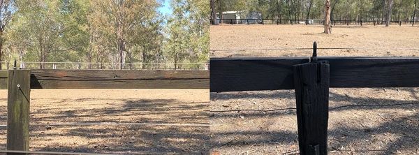 studcoat matt black fence paint before and after