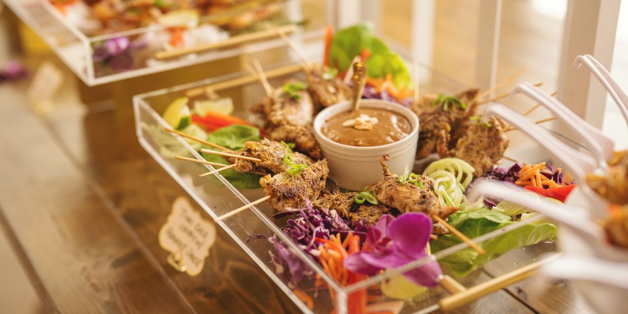 Howe Farms Caterer - Catering Cart - Chattanooga Wedding Catering Company - Chicken Satay