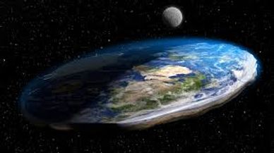 Flat Earth Image with Moon in the Background