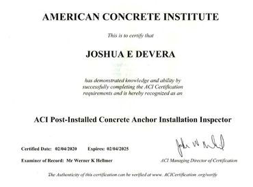 ACI - Post Installed Anchor