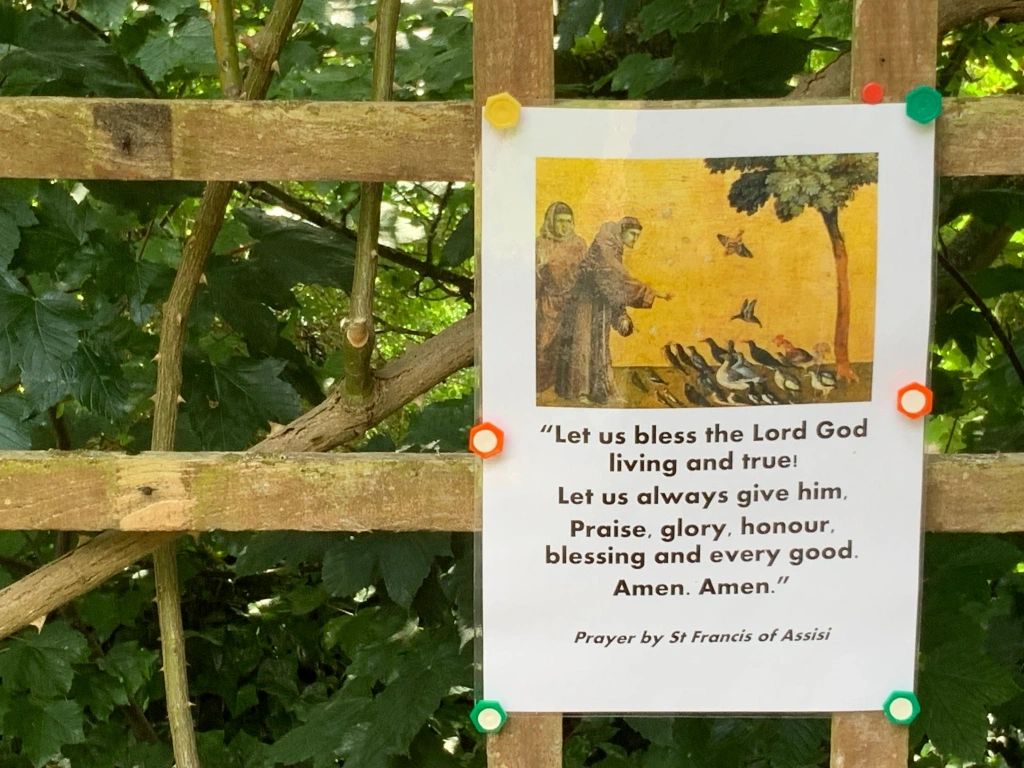 A blessing by St Francis of Assisi in Alnmouth friary garden