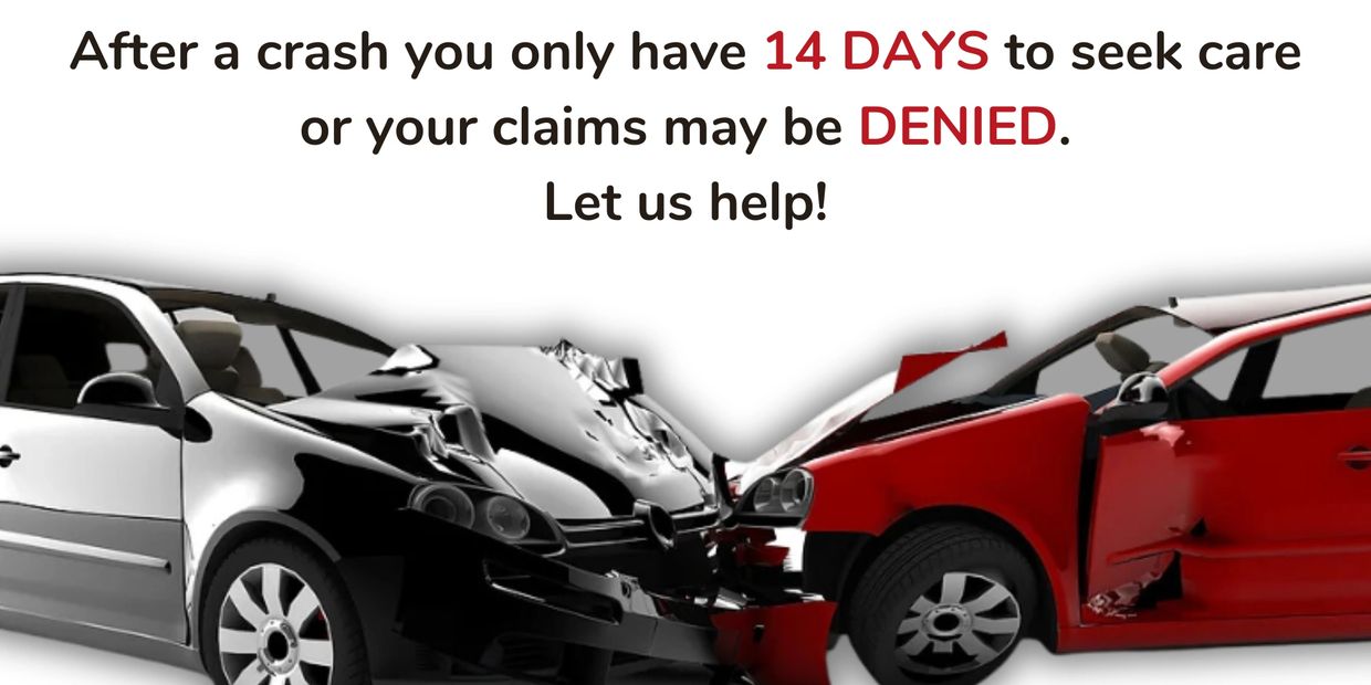 We notify the patients they only have 14 days to receive medical treatment after a car accident.