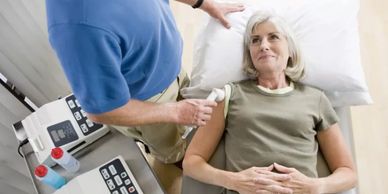"Patient who was in an automobile accident receiving therapy at a chiropractor's office.