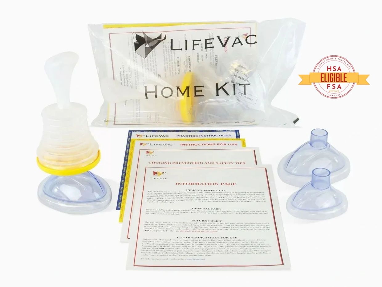 LifeVac  Home Kit - LVT1002
Tags: Anti-choking device, Choking First Aid, Choking rescue tool, FBINAA, Kit, LifeVac Product