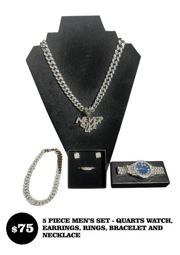 Silver Necklace and Bracelet Set