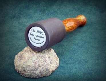 A custom maul used for leatherworking.