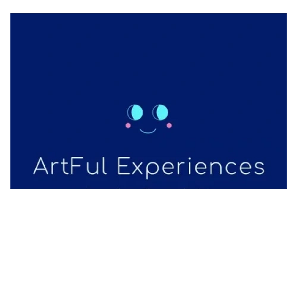 Minimalist logo with a smiling face and 'ArtFul Experiences' text.