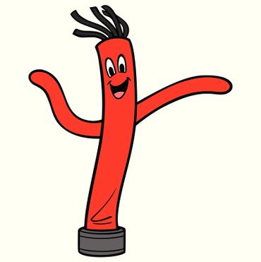 Party equipment rental of a sky dancer or air dancer