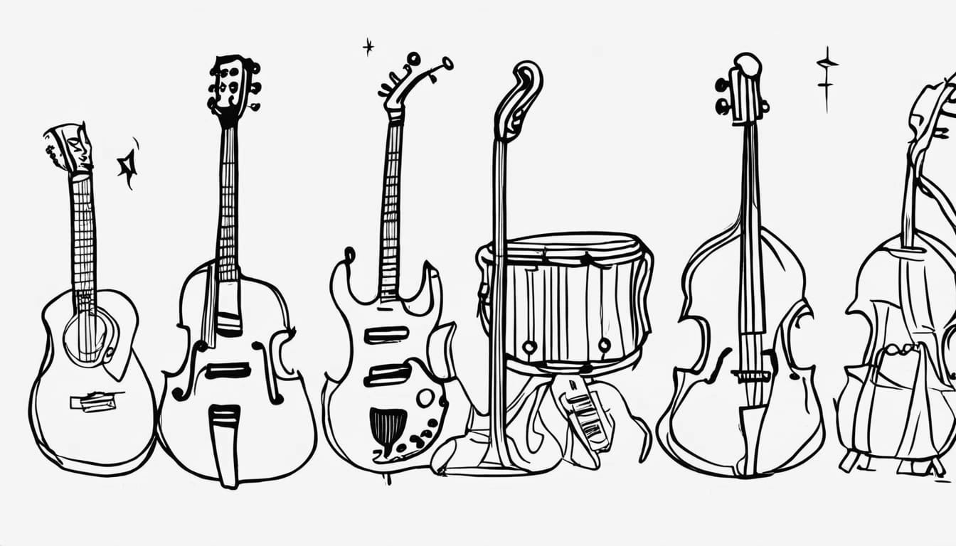 line sketch music instrument