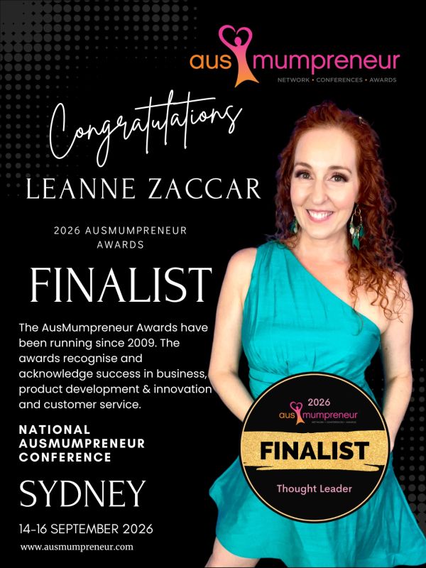 Leanne Zaccar award winning speaker with Ausmumpreneur Awards as a thought leader finalist