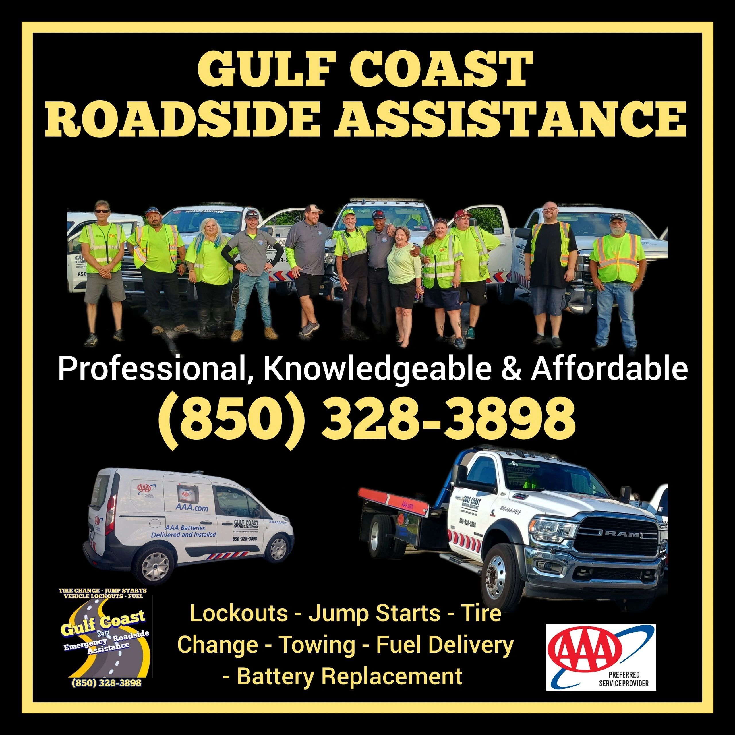 Image of the Gulf Coast Roadside Assistance Team in Apalachicola.