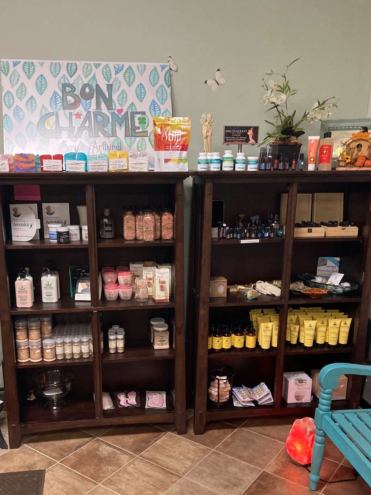 A Large Variety of local and organic products at The Salt Cave of St. John.