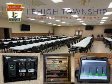 Lehigh Township Volunteer Fire Company meeting room and audio equipment.
