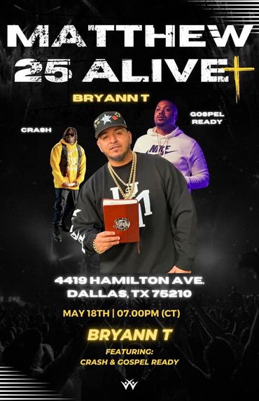 Kingdom Muzic is Coming to Dallas, Texas on May 18th with CHH Bryann T, Gospel Ready, and Crash. 