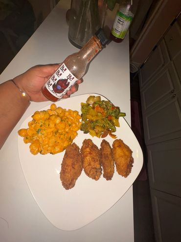 Pandemic Heat bottle an a plate of food