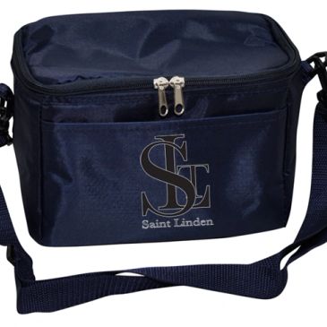 Navy blue Saint Linden shoulder bag with zipper.