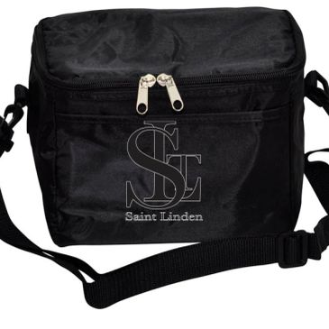 Black Saint Linden shoulder bag with zipper.