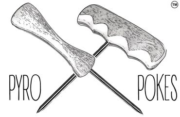 T-handle pyro poke, layered wood, brass awl, non sparking, e-match prepare