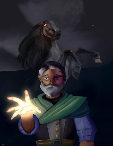 The cover art of The Shifting Shadows of Willowdale, a module written by Samantha. Calim Grave, the