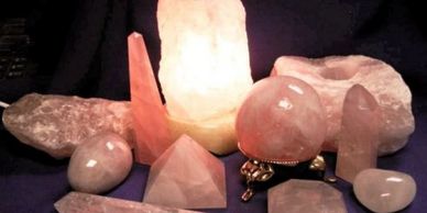 rose quartz crystals