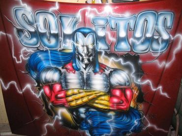 Airbrushed Car hood.
