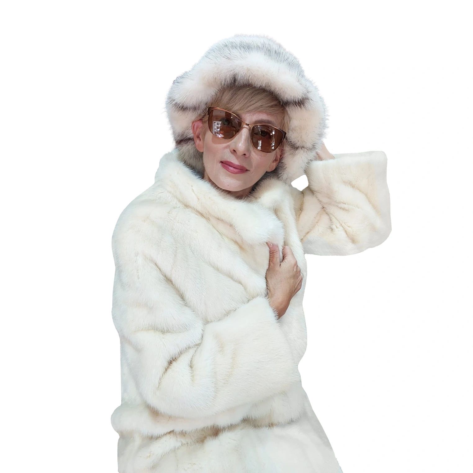 Mink Jacket natural pearl color