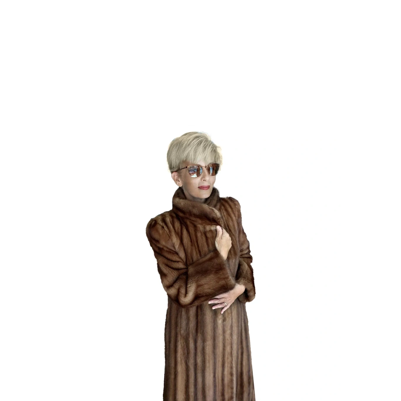 Mink Fur Coat in natural Dawn Color