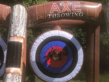 Axe throwing, axes, throwing axes, axe throwing target, velcro axes, inflatable axe throwing