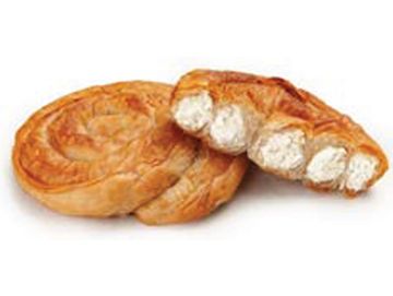 Cream-filled pastry with spiral shape.