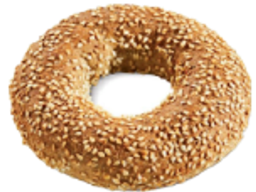 A sesame seed bagel.