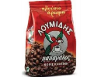 Package of Loumidis espresso coffee with red design.