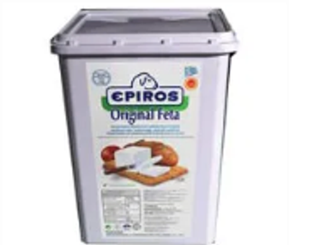 Container of Epiros Original Feta cheese.