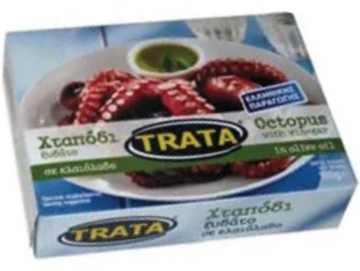 Packaged octopus with olive oil from the brand TRATA.