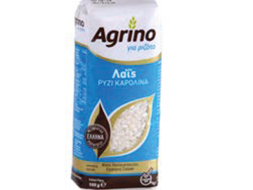 Package of Agrino rice in Greek.