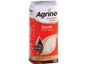 Package of Agrino rice with Greek text.