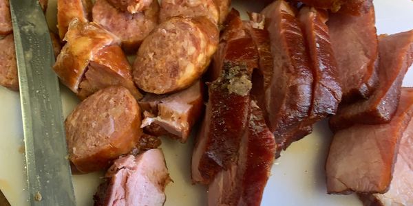 Pure pork sausage and Pork Tasso.