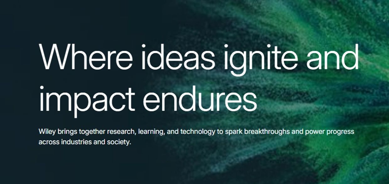 Inspirational text about igniting ideas and enduring impact by Wiley.